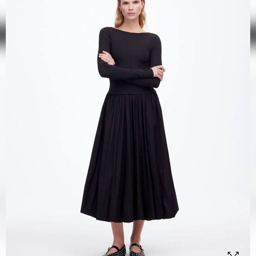 Madewell Bubble-Hem Midi Dress NT743 Size 6 NWT